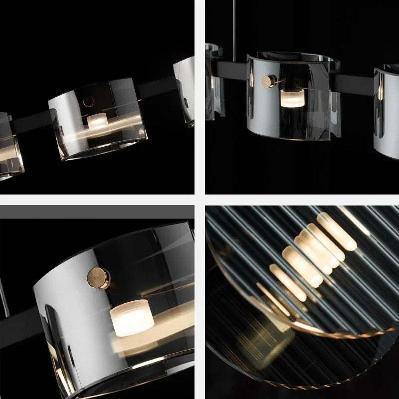 lustre sandyha moderne minimaliste abat-jour verre led suspendu