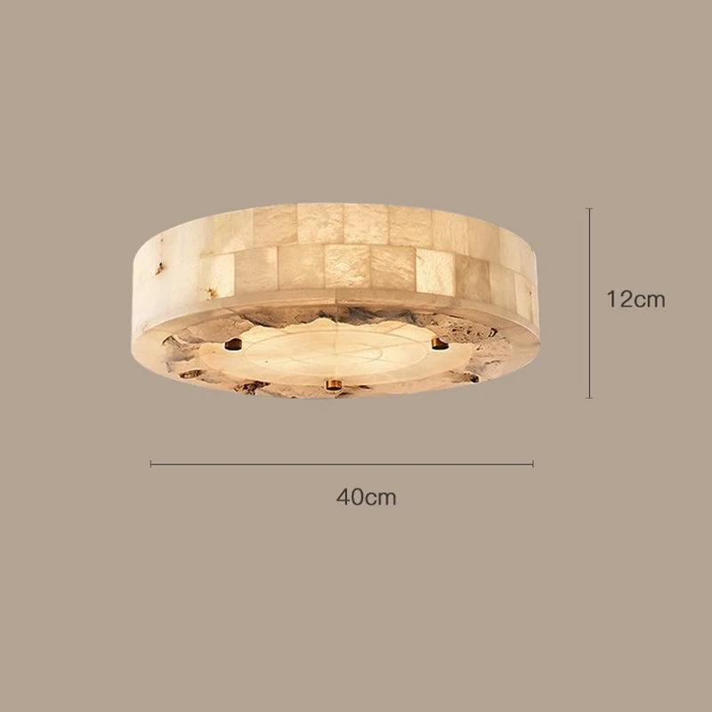 Luxueux plafonnier en marbre naturel circulaire 30CM 40CM chambre salon salle à manger Grand luminaire suspendu luminaire suspendu
