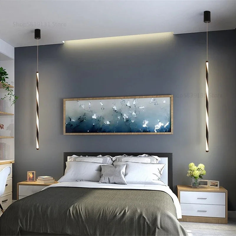 suspension minimalistes nordiques design créatif longue ligne