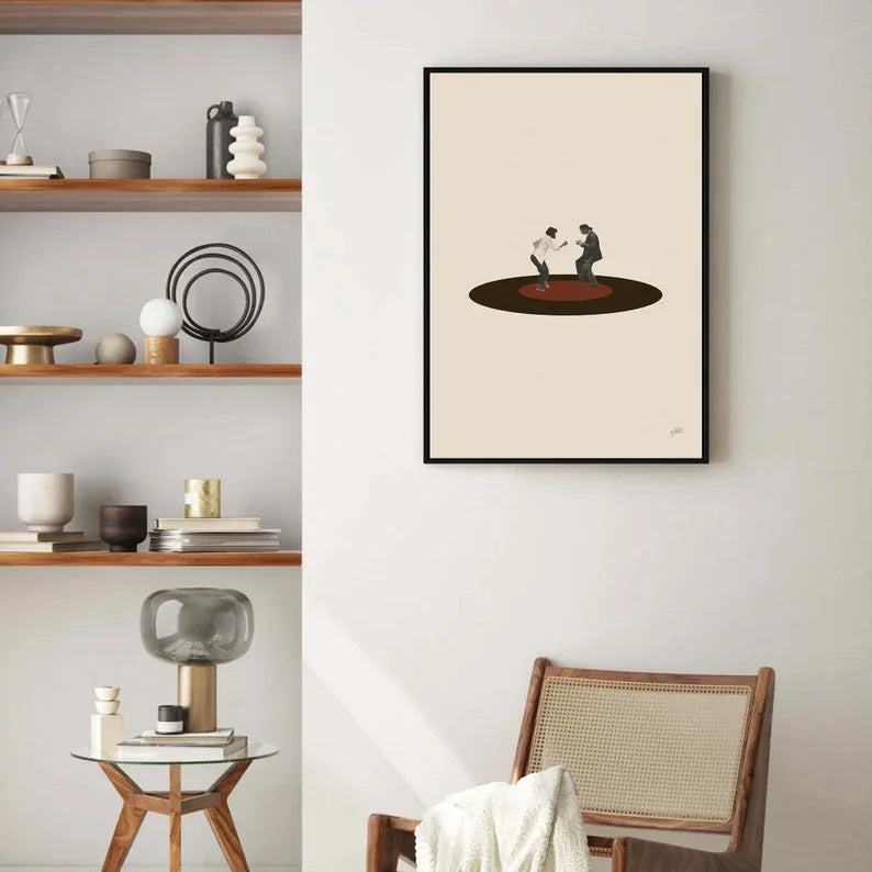 affiche rétro abstraite inspirée de films classiques décoration murale