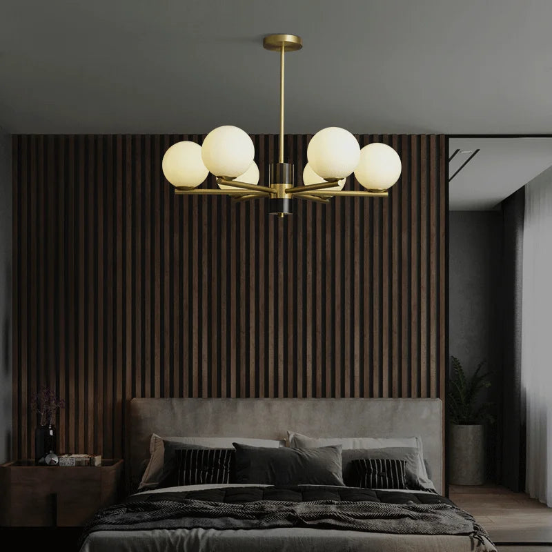 lustre de luxe minimaliste nordique en cuivre postmoderne