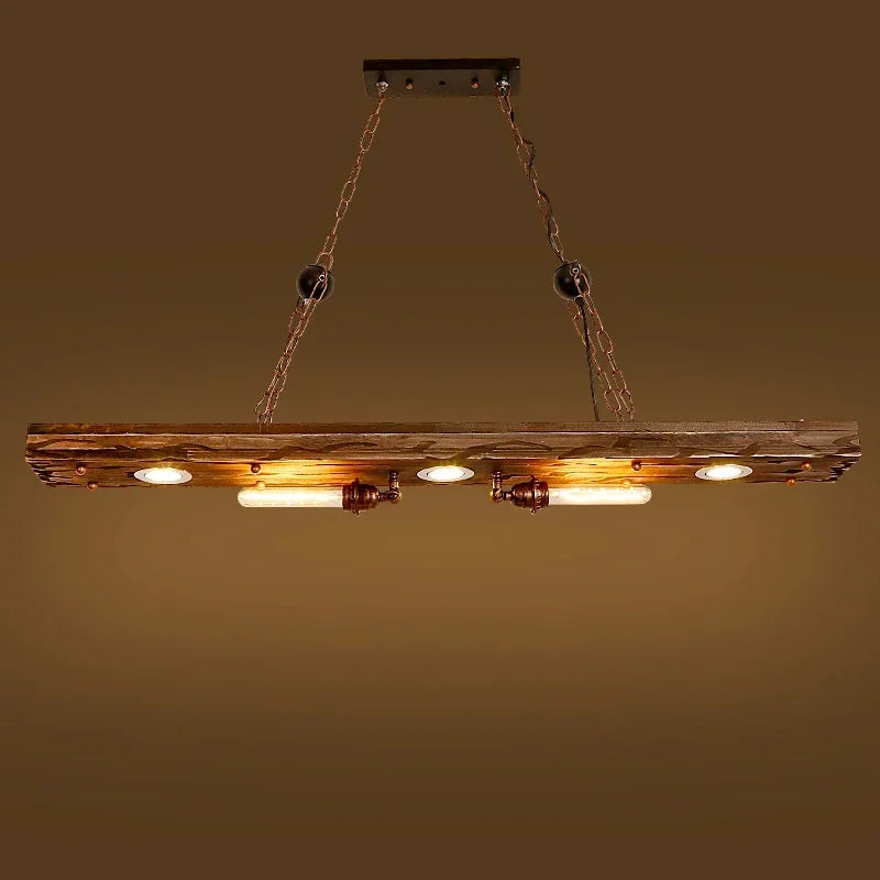 Industrial style Bar pendant light LOFT Retro Solid Wood Pendant Lamps Personality E27 Edison Bulb Suspension home decoration