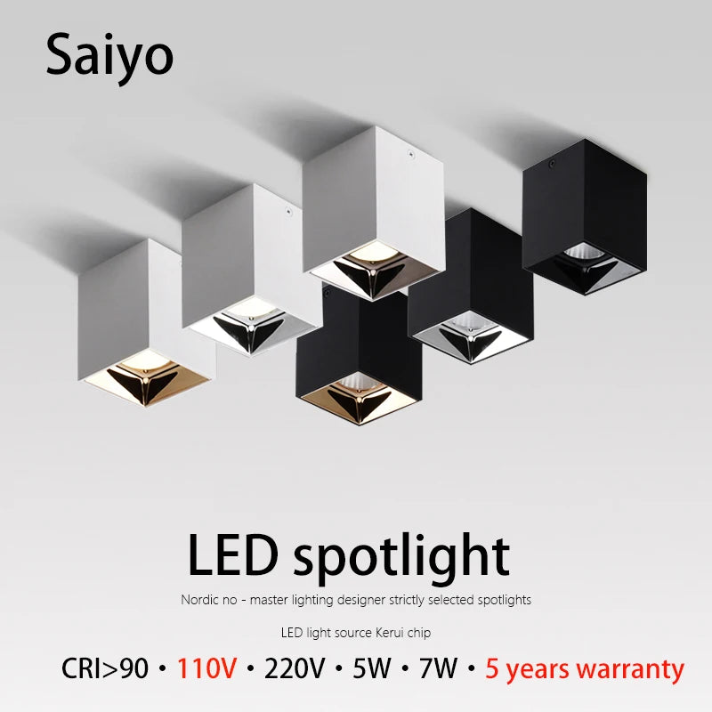 spot led monté en surface pour éclairage intérieur