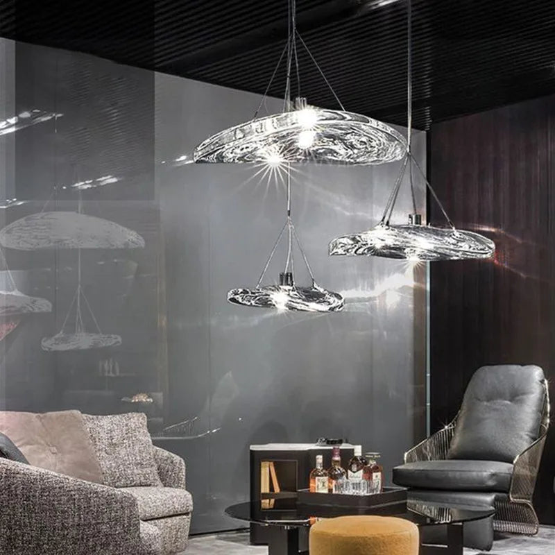 Suspension led en verre design nordic manta