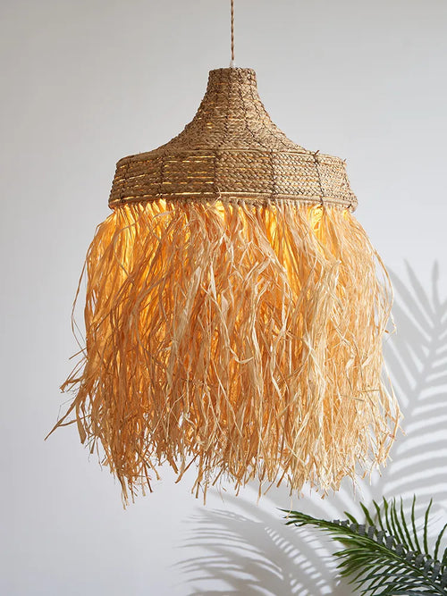 Design tissé à la main Wabi Sabi rotin herbe thaïlande japonais Simple naturel australie maison populaire lampes suspendues lumières