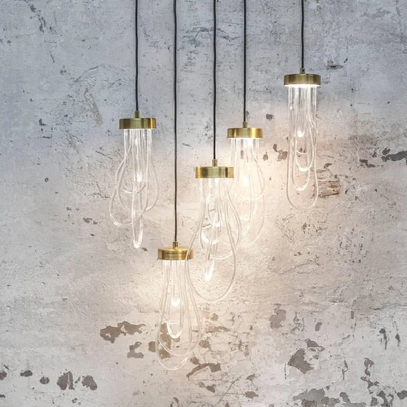 suspension led lumière transparente acrylique fil réglable