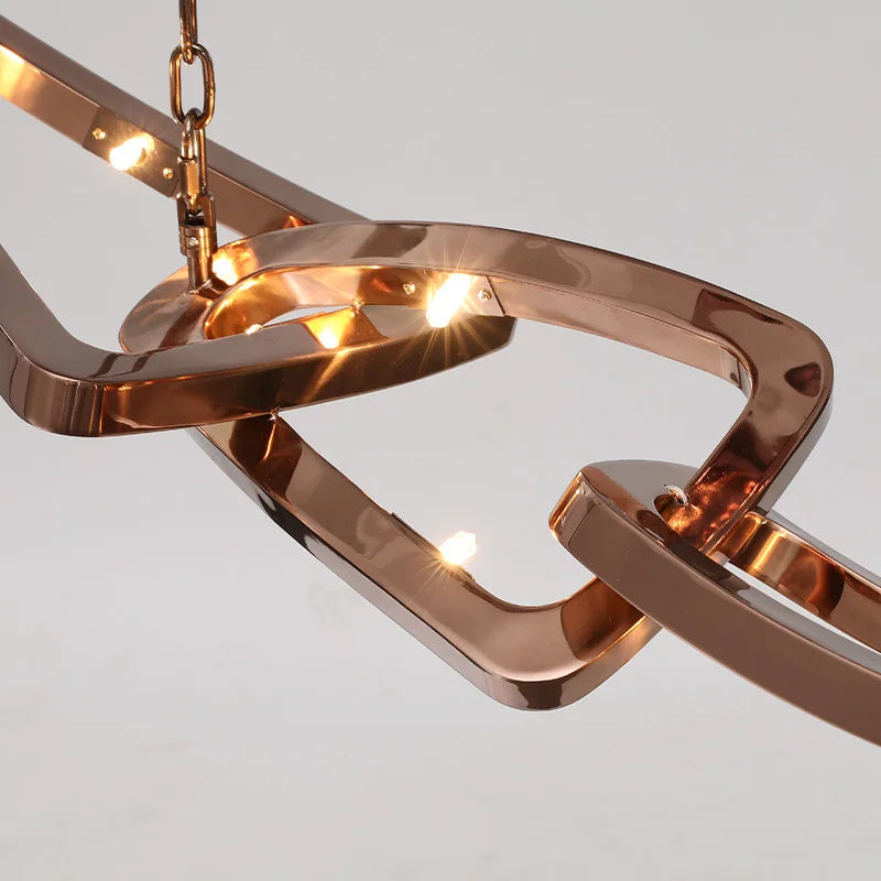 lustre de luxe en acier inoxydable pour bar et restaurant