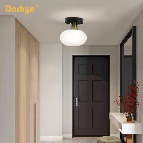 Lampe plafonnier créatif rond verre