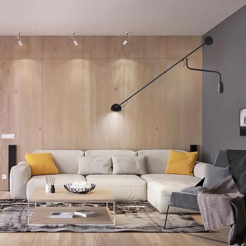 applique murale pivotante style industriel avec angle réglable led