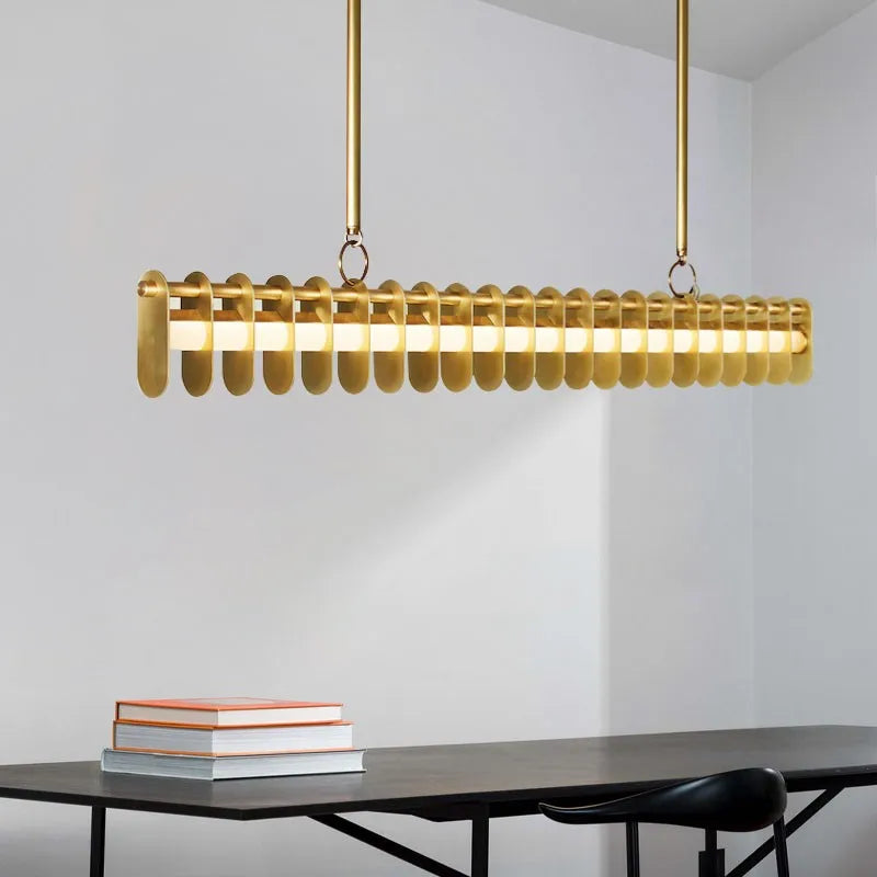 lustre led long minimaliste post-moderne pour restaurant bar bureau
