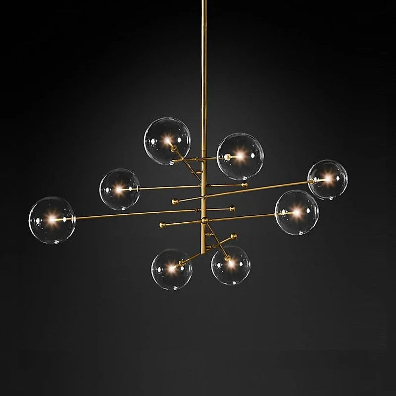 lustre nordique en verre boule pour éclairage décoratif