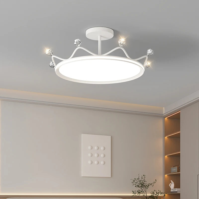 plafonnier en forme de couronne pour chambre d'enfant princesse protection des yeux