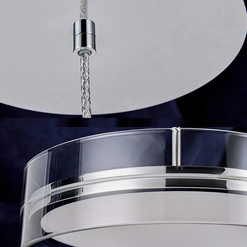 suspension led style avec cordon réglable acrylique rond