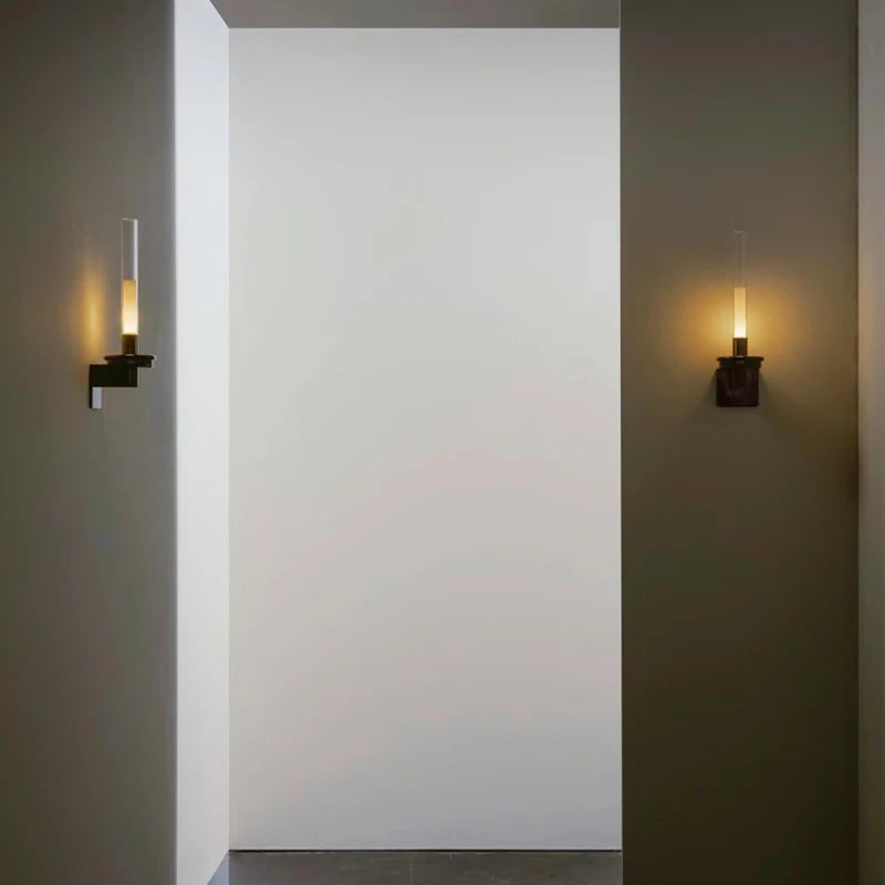 applique murale en verre et métal style 3000k