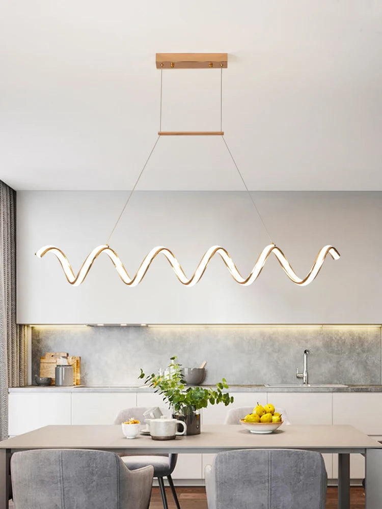 lustre postmoderne nordique en forme de vague pour intérieur