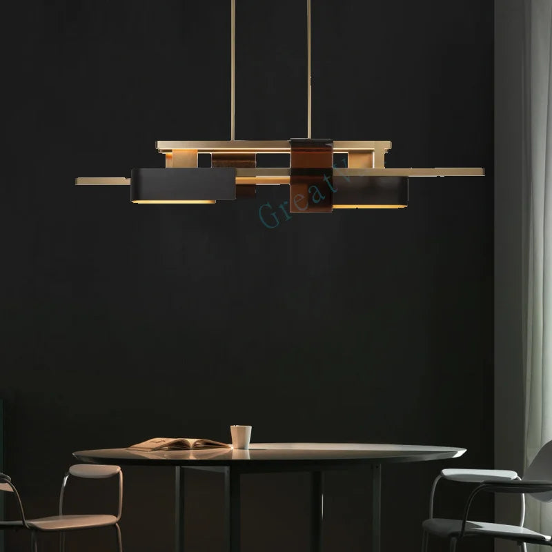 lustre nordique post-moderne en acier inoxydable led personnalisé