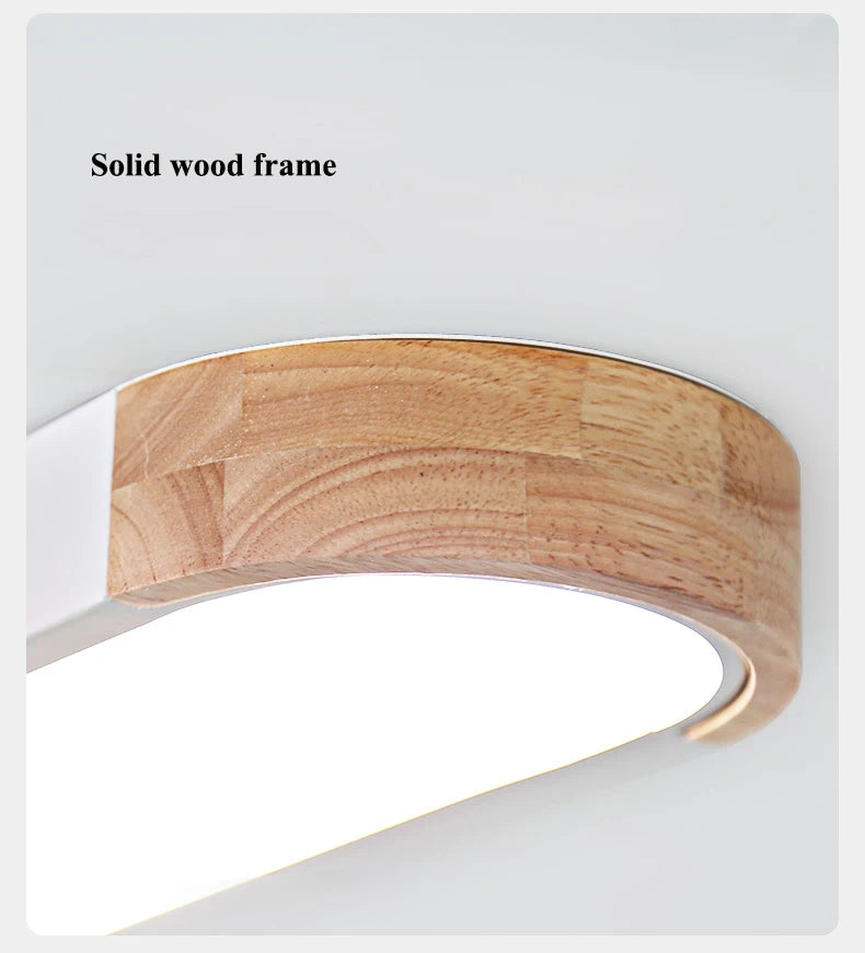 SANDYHA plafonniers nordique Led bois fer acrylique Rectangle piste lampe pour salon chambre décor intérieur luminaires