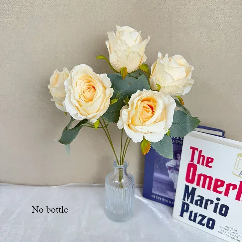 bouquet de roses artificielles en soie pour mariée décoration élégante