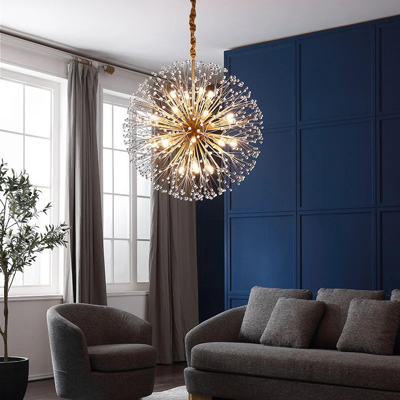 lustre moderne en cristal design lumineux pour intérieur décoratif