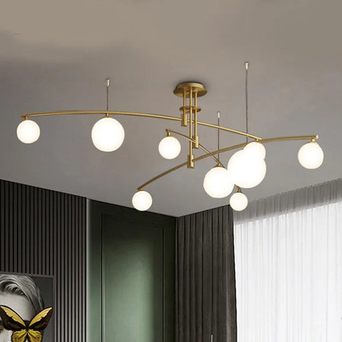lustre en métal et verre pour barre de suspension cuisine
