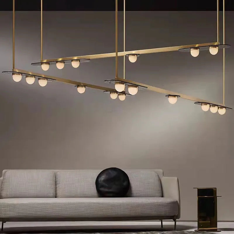 lustre led style art déco suspension en verre