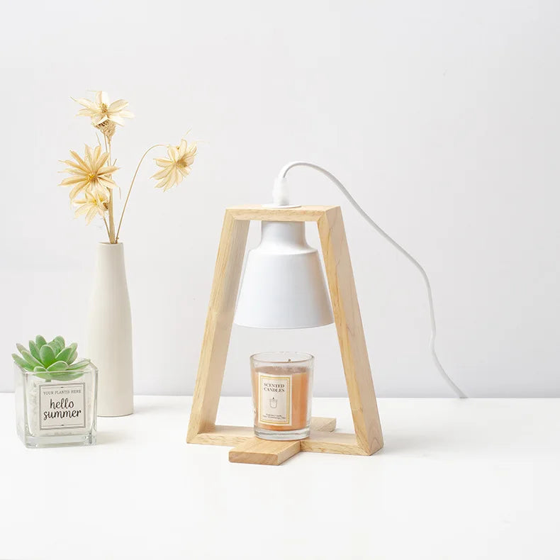 Lampe chauffe-bougie bois nordique 110/230V éclairage intérieur