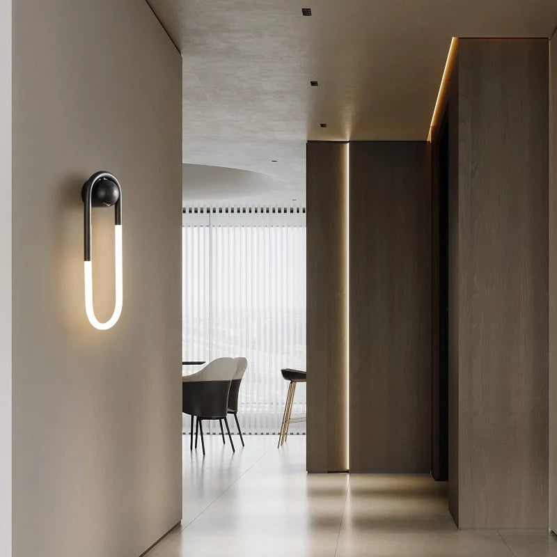 applique murale minimaliste ellipse trois couleurs de lumière