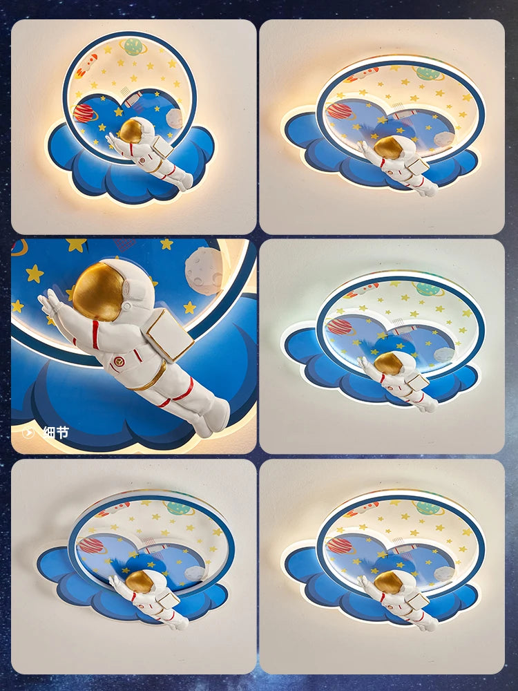 lustre astronaute forme nuage led variateur télécommande protection yeux