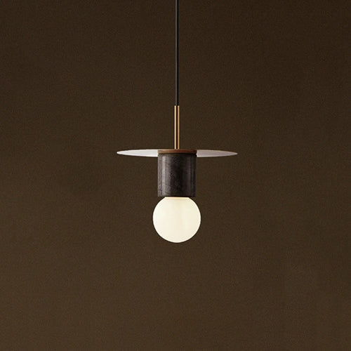 suspension style américain avec abat-jour en marbre