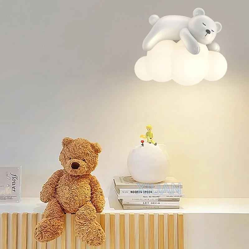 applique murale ours polaire et lapin pour chambre d'enfants