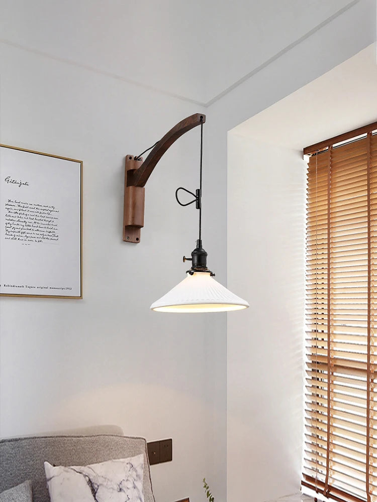 applique murale en bois massif style pêche pour intérieur