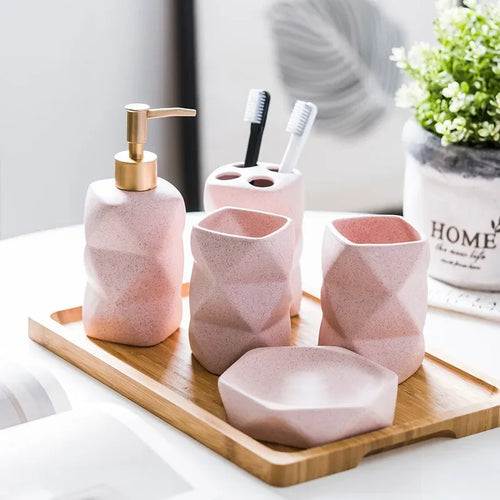 ensemble de céramique nordique pour salle de bain cadeau décoratif