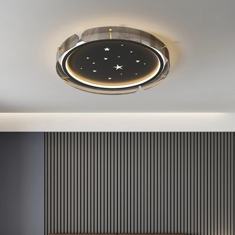 plafonnier led minimaliste avec ciel étoilé et design haut de gamme