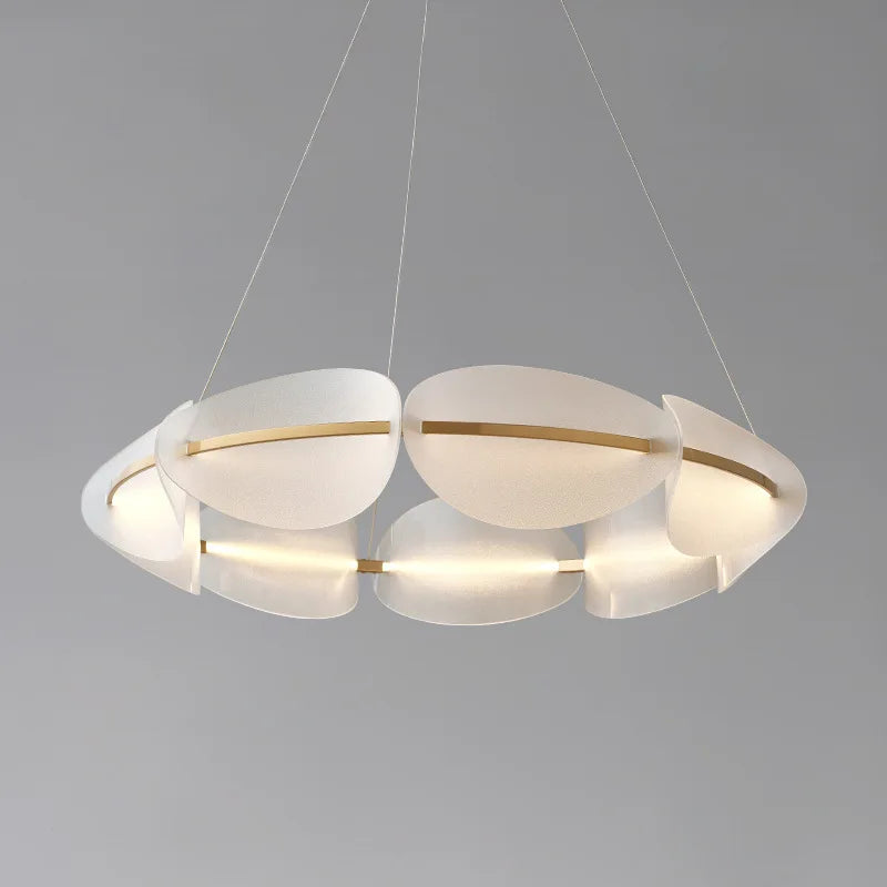 lustre nordique led en acrylique avec design de pétale