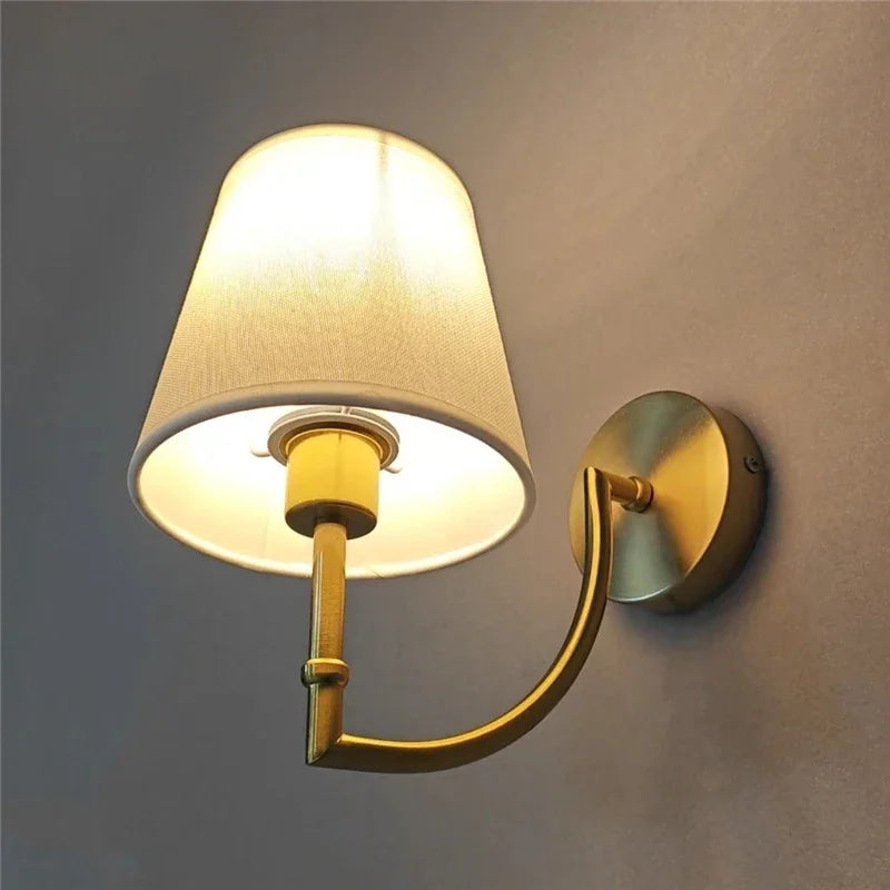 applique murale moderne nordique avec abat-jour en lin