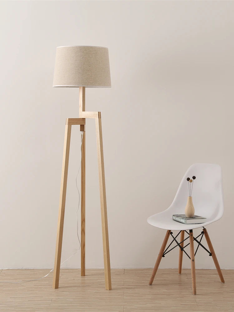 Lampes sur pied pour salon Vintage lampadaire en bois pied pour étude chambre chevet éclairage Led trépied lampe sur pied
