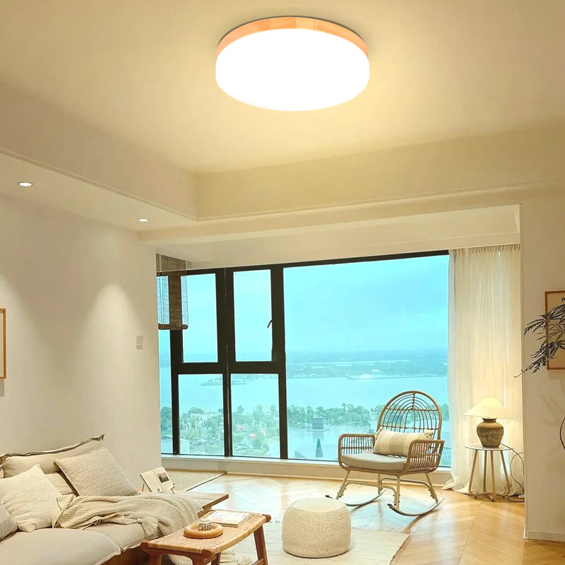 plafonnier led imitation grain de bois pour intérieur
