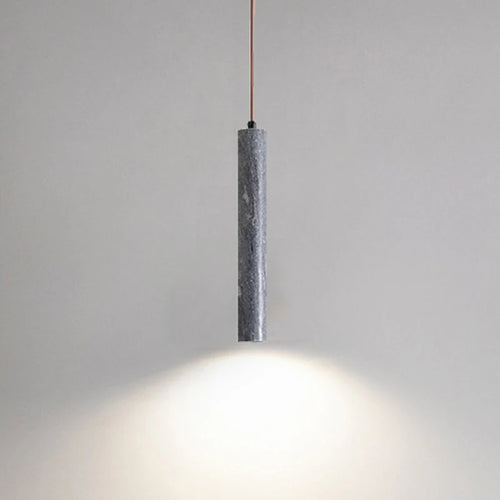 Suspension cylindrique en marbre naturel led minimaliste