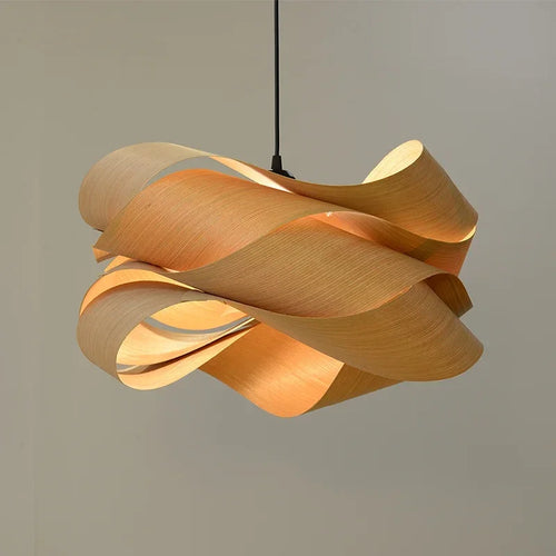 Suspension Style chinois Vintage en bois chambre salon Table à manger décor Led lumières lampes en bambou pour chambre appareil ménager