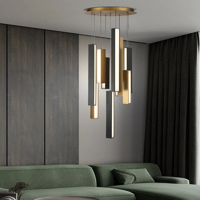 lustre nordique led en acier inoxydable pour restaurant