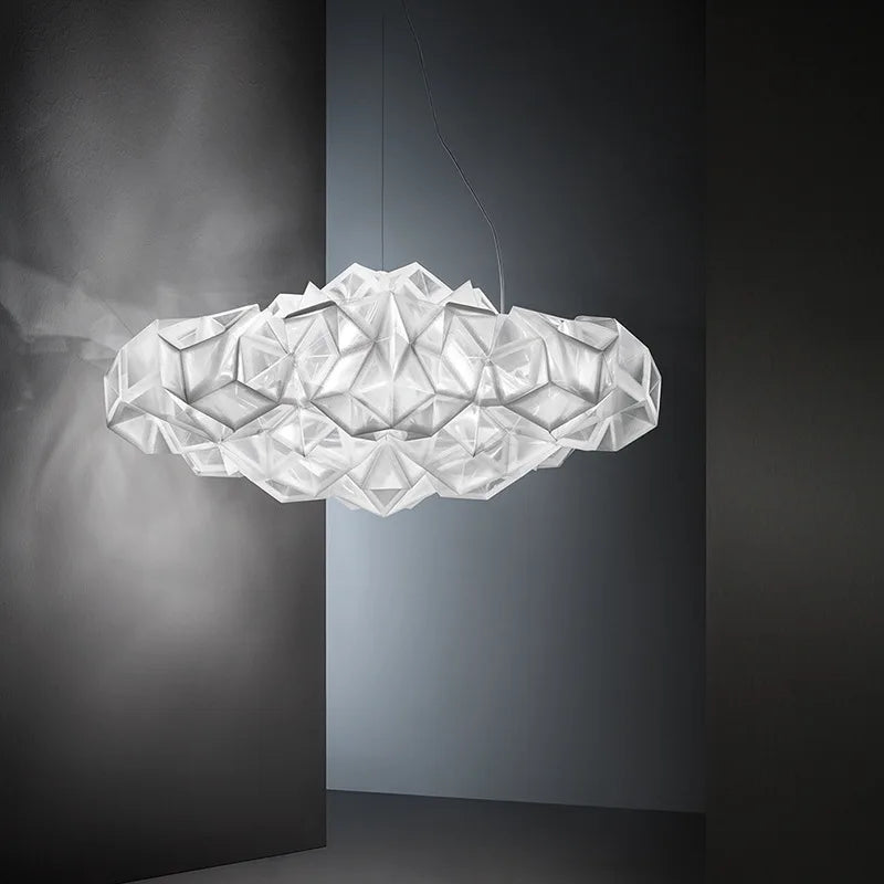 suspension lumière acrylique nuage diamant moderne led personnalisé