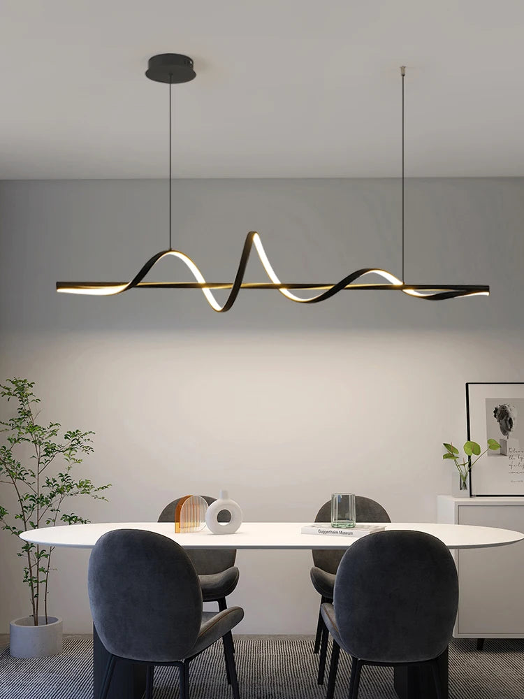 lustre nordique minimaliste ondulation de l'eau en aluminium