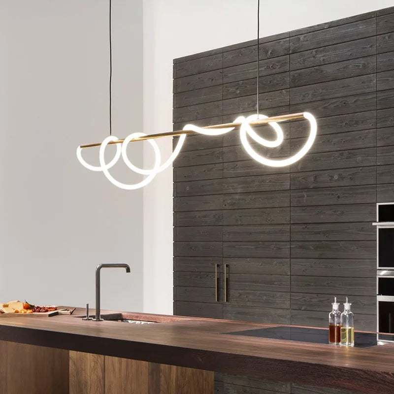 lustre led moderne long tuyau minimaliste pour bar