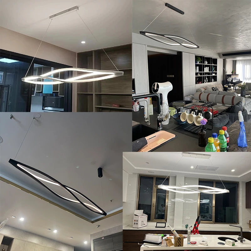 suspension led minimaliste en aluminium pour éclairage maison