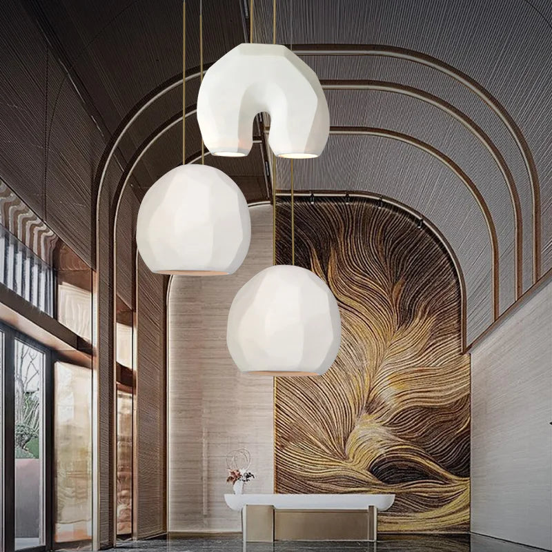 lustre moderne en forme de u design en résine pour éclairage d'étude