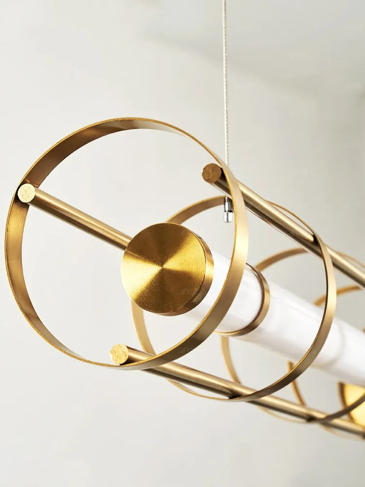 lustre moderne en acier inoxydable avec led et acrylique creux