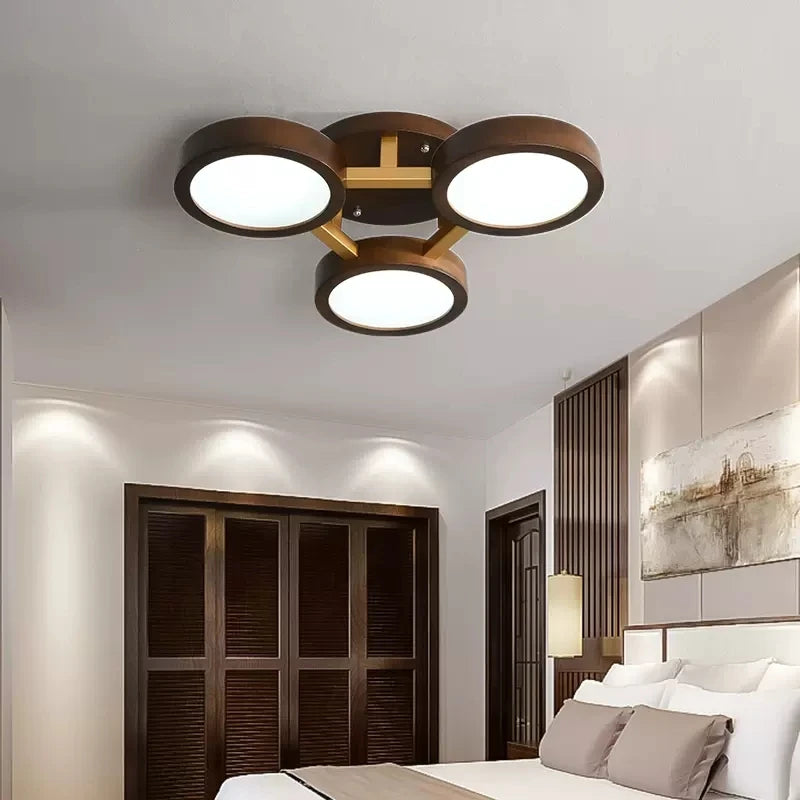 lustre led moderne en bois pour décoration intérieure élégante