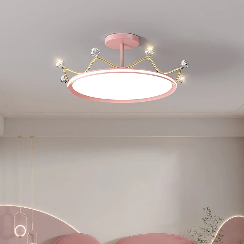 plafonnier en forme de couronne pour chambre d'enfant princesse protection des yeux