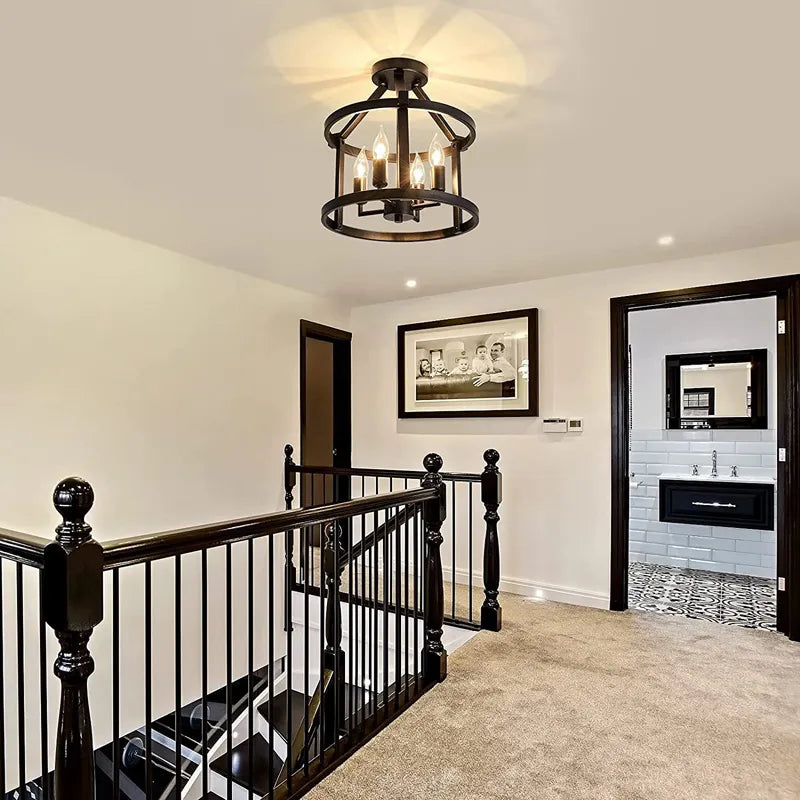 Rétro américain Vintage lustre plafonnier ferme salon salle à manger porche lampe cuisine lampe de table E14 plafonnier