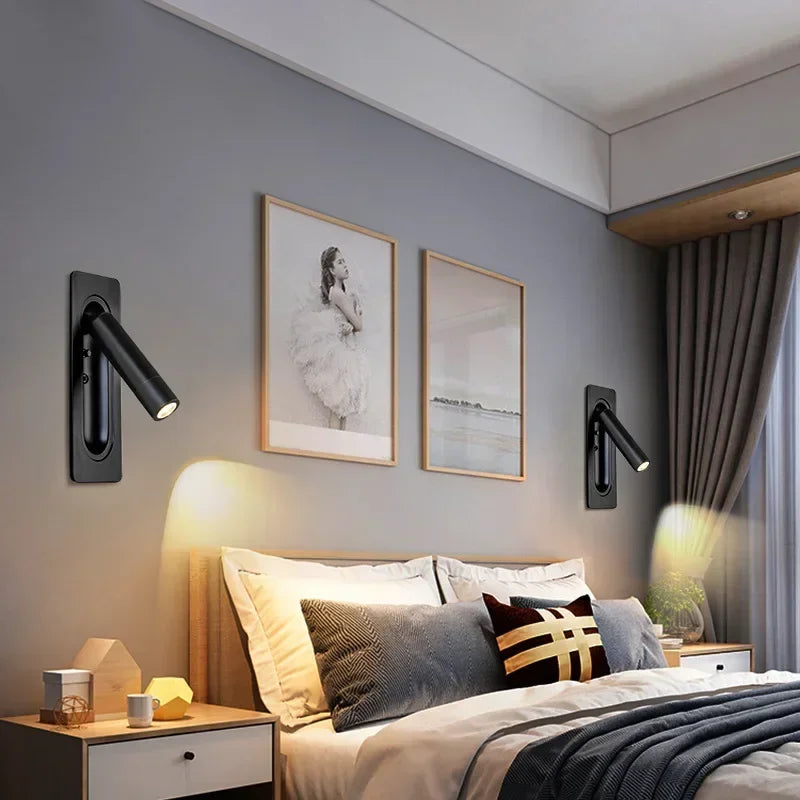 Applique murale LED lampe liseuse chambre rotatif mur rotatif lumières salon à côté de la lampe